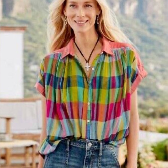 Sundance Taza Colorful Plaid Button-Up Shirt - XLP - Picture 1 of 5